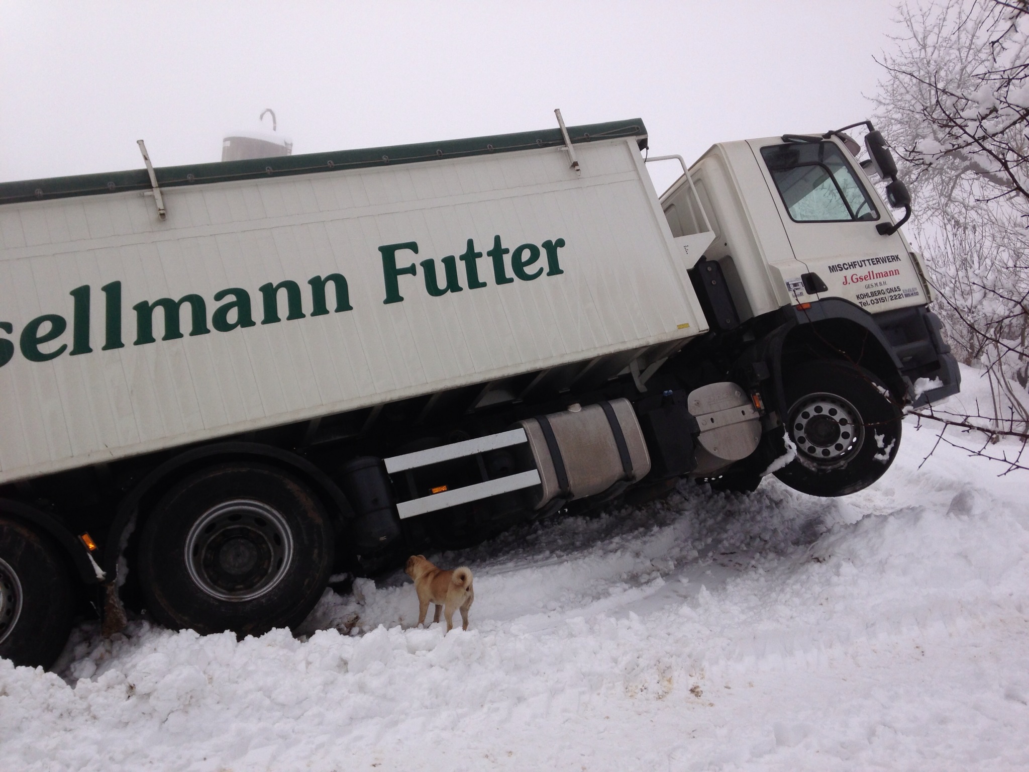 25.02.2013, Stiller Alarm: Lkw Unfall in Unteragsdorf